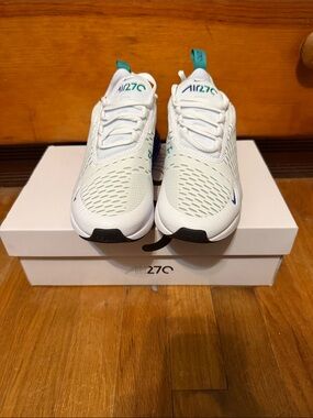 Nike Women’s White Sneakers with Teal Accents